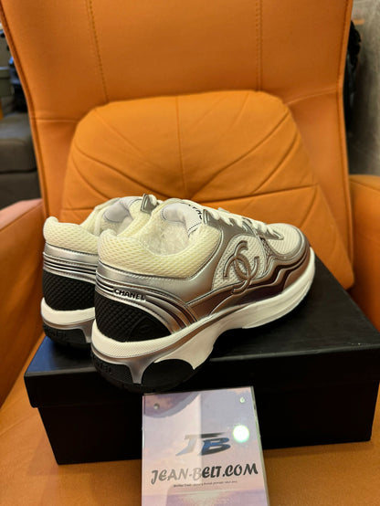 Chanel Mesh & Metallic Leather Sneakers