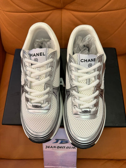Chanel Mesh & Metallic Leather Sneakers