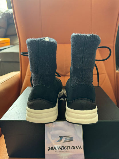 Chanel Black Suede 21s Sock High Top Sneakers Shoes