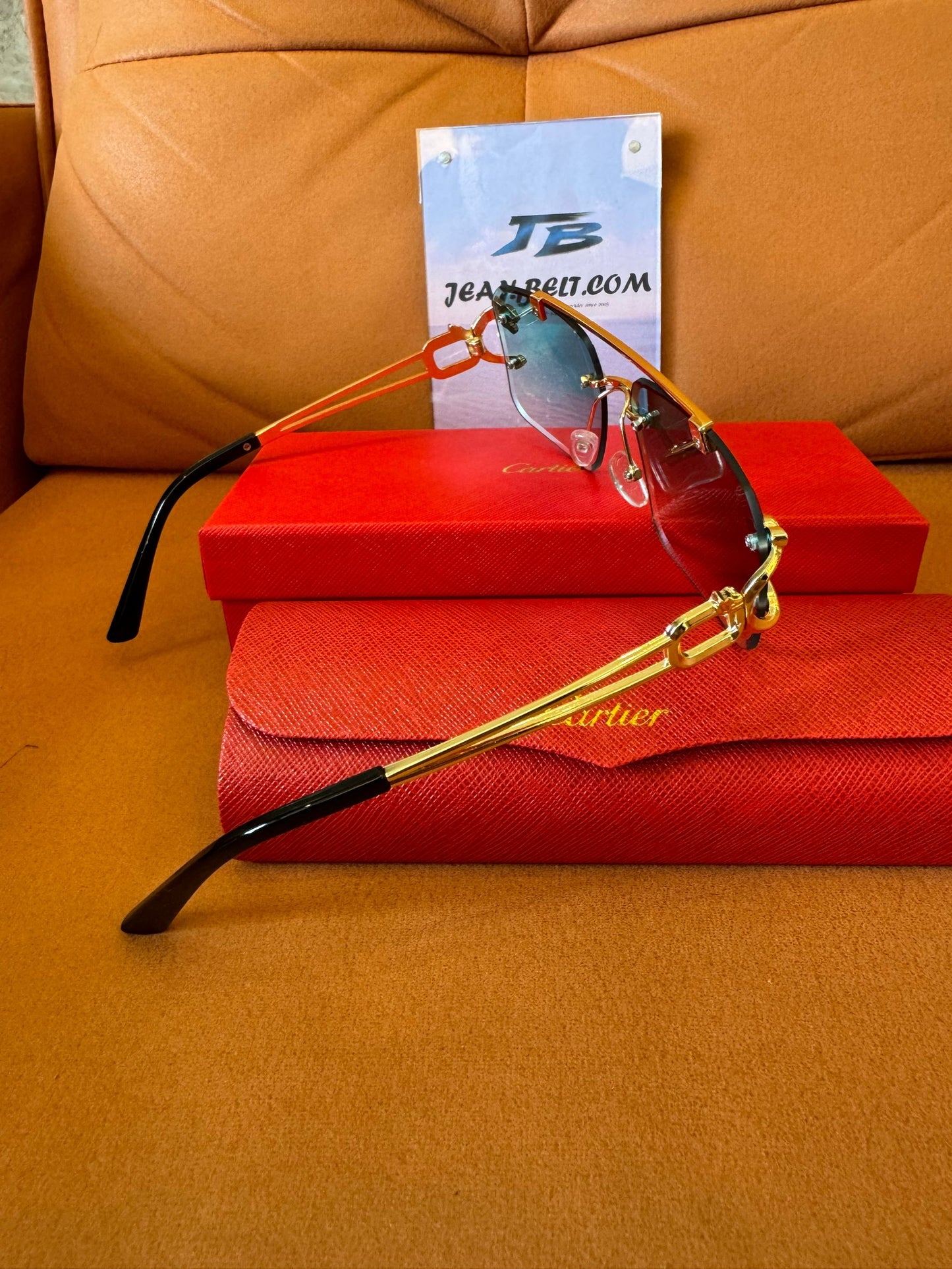Cartier Rimless Gold Panther Sunglasses