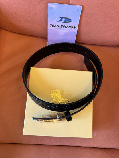 Burberry Black Monogram Belt with Signature Buckle