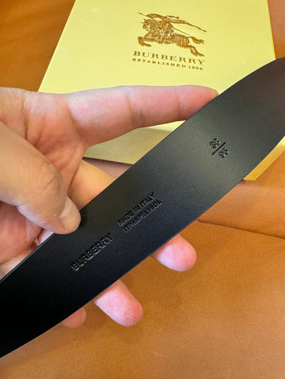 Burberry Black Monogram Belt with Signature Buckle