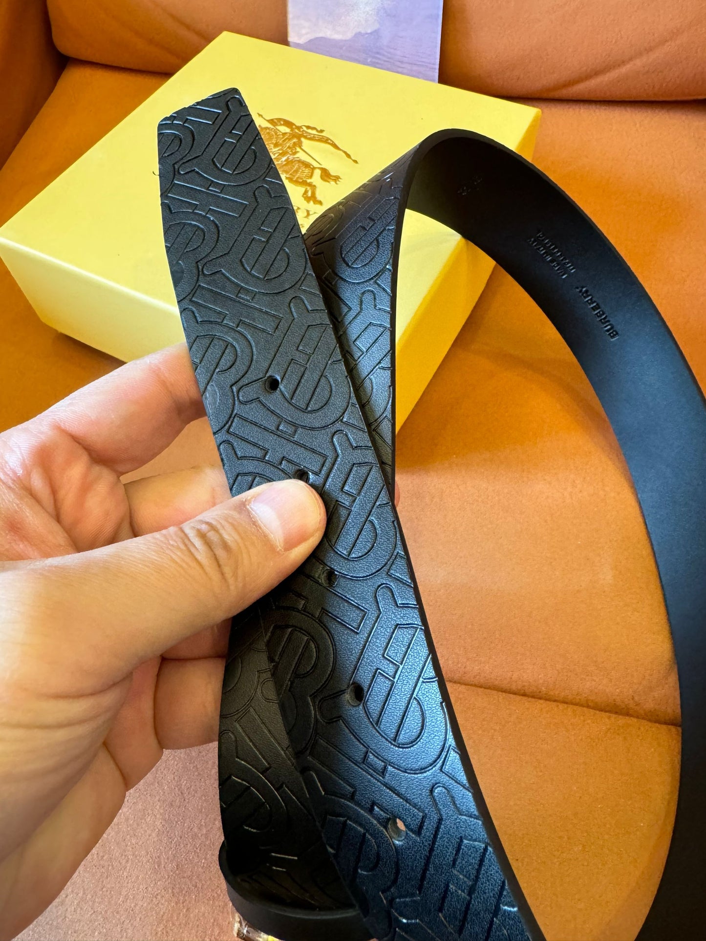 Burberry Black Monogram Belt with Signature Buckle
