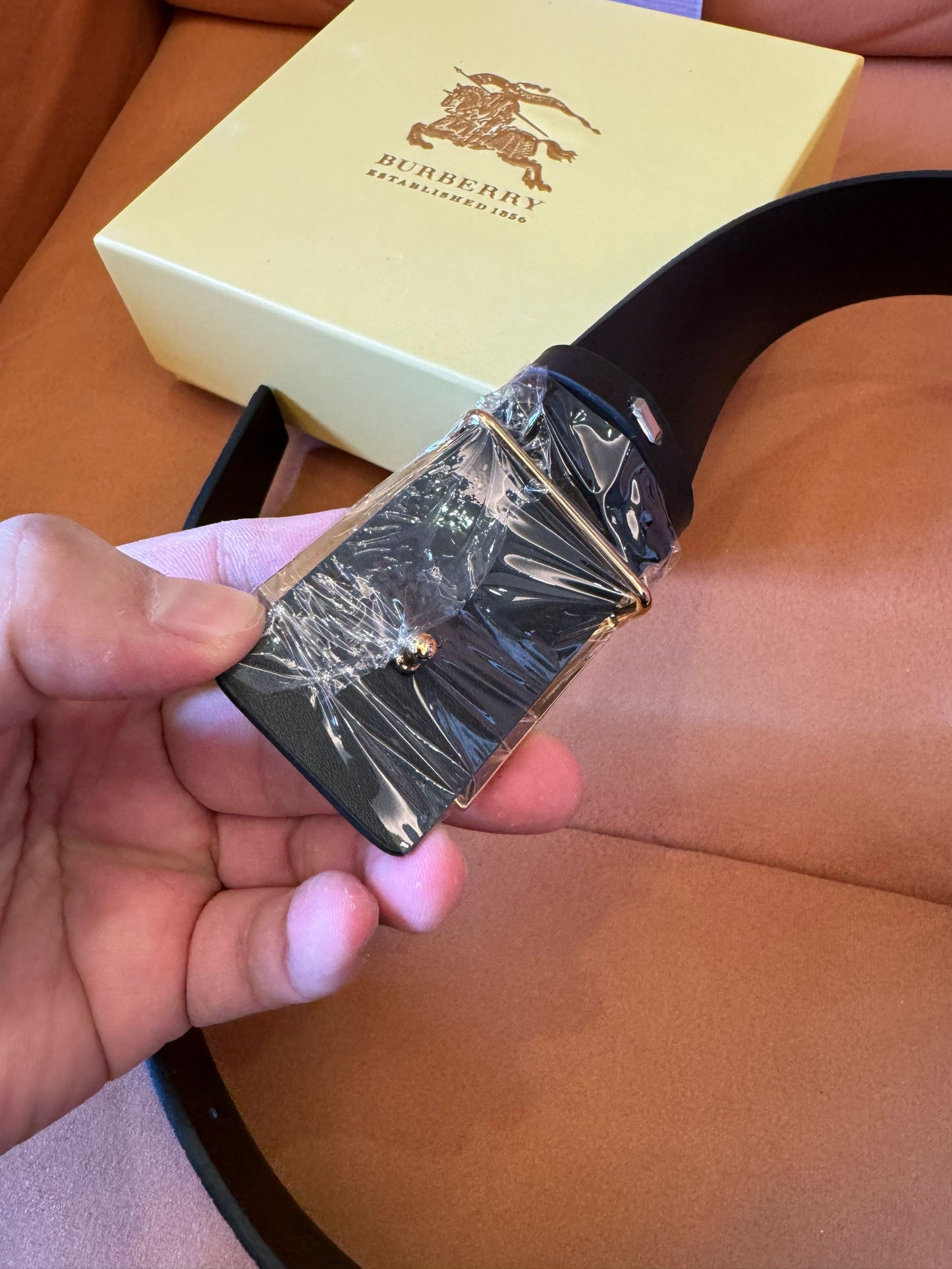Burberry Black Monogram Belt with Signature Buckle