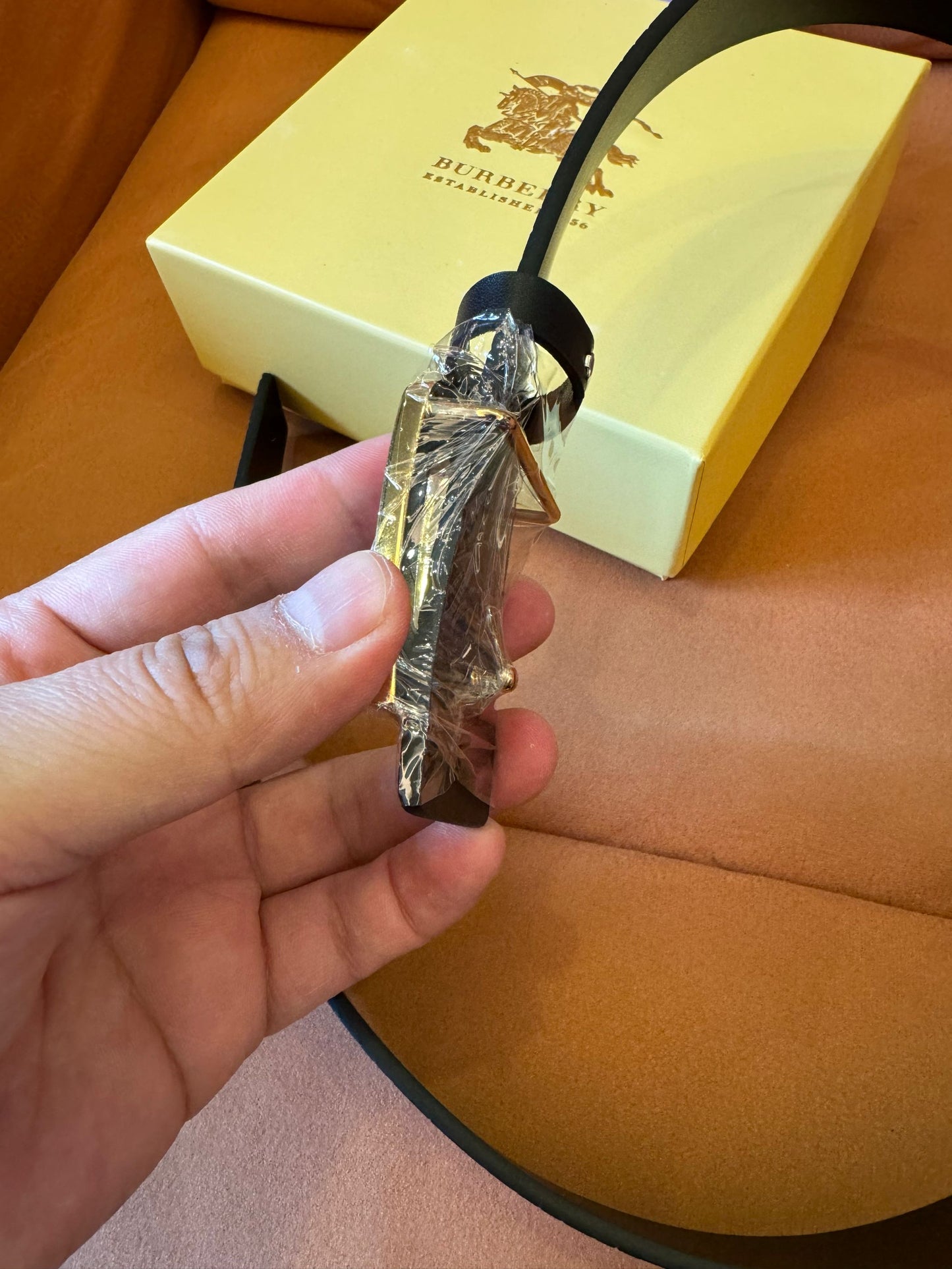Burberry Black Monogram Belt with Signature Buckle