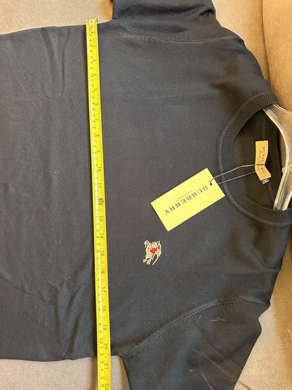 Burberry Black Knit T-shirt with Logo