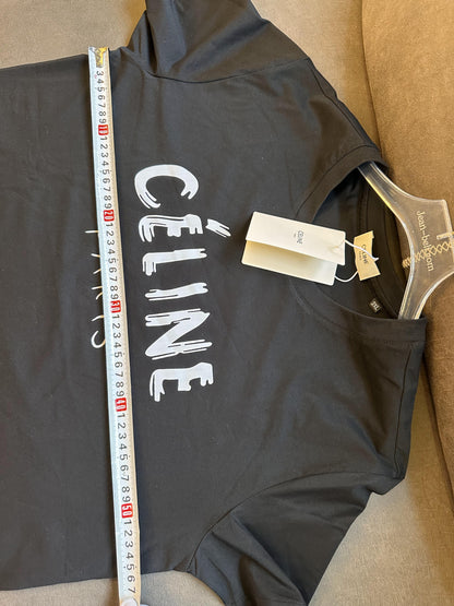 Celine Paris Black Tee