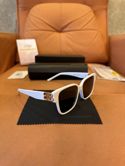 Balenciaga BB0027S Sunglasses - White Frame