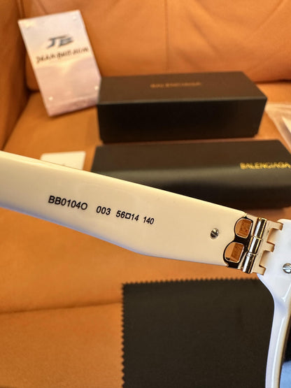 Balenciaga BB0027S Sunglasses - White Frame