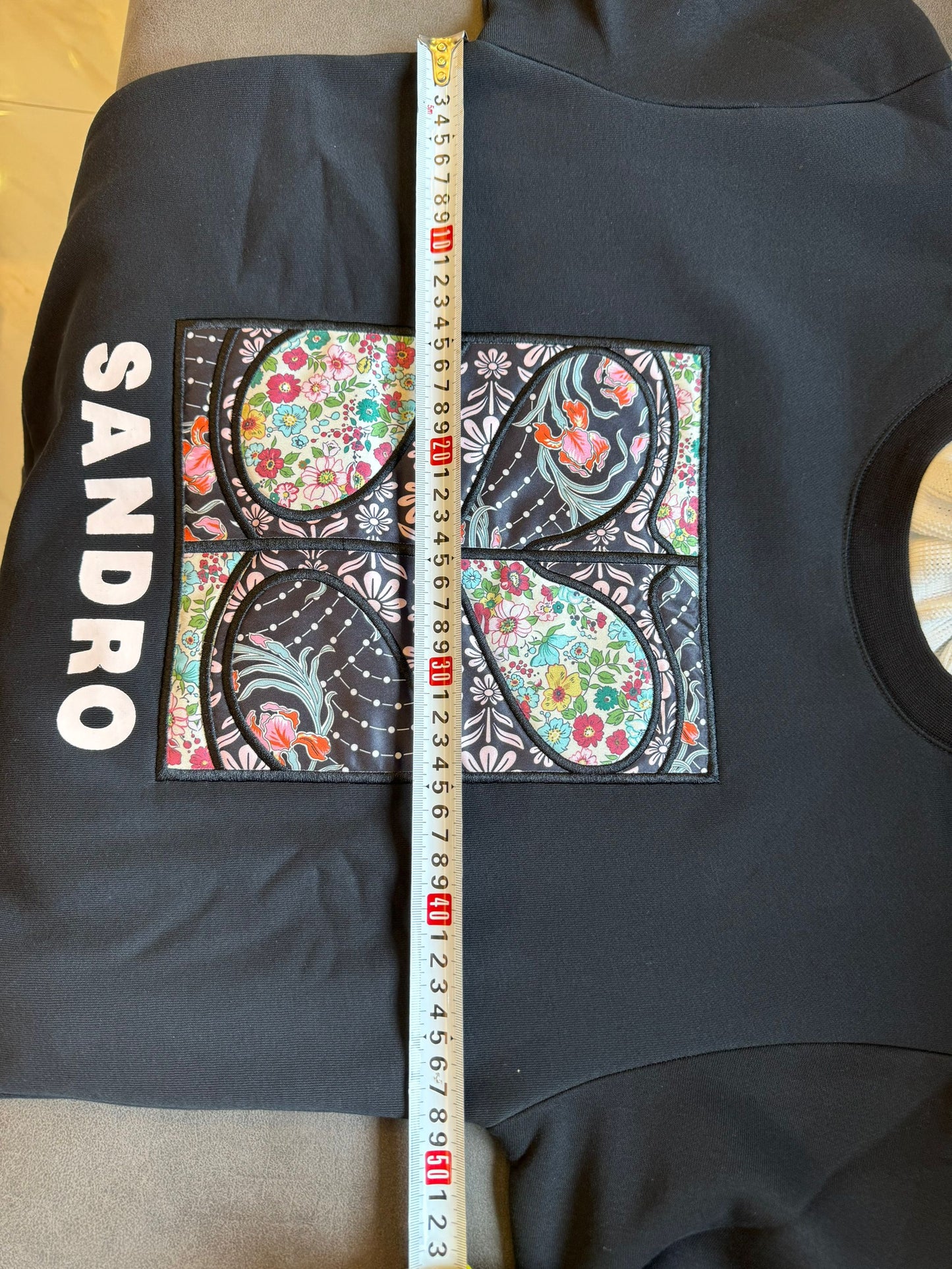 Sandro black/navy printed sweatshirt