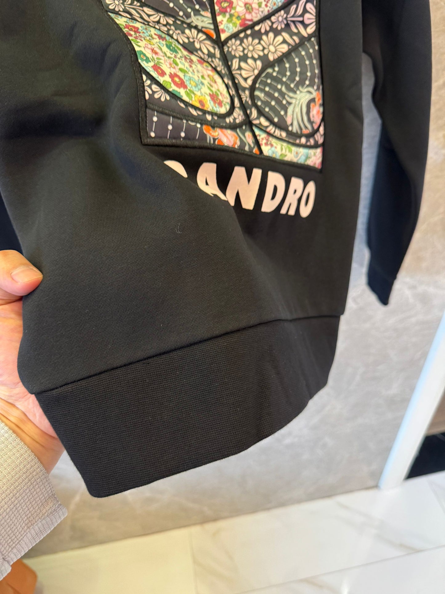 Sandro black/navy printed sweatshirt