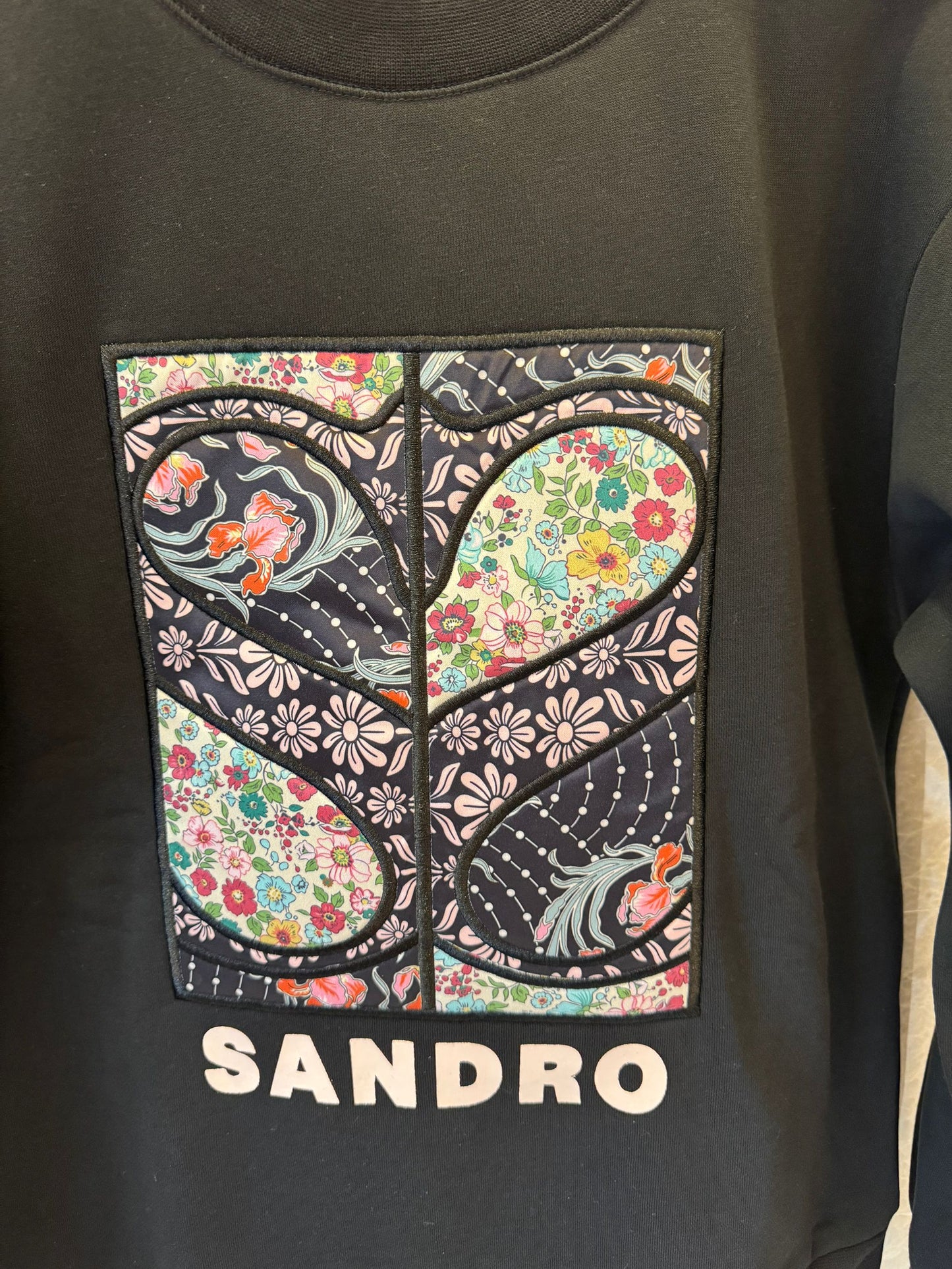 Sandro black/navy printed sweatshirt