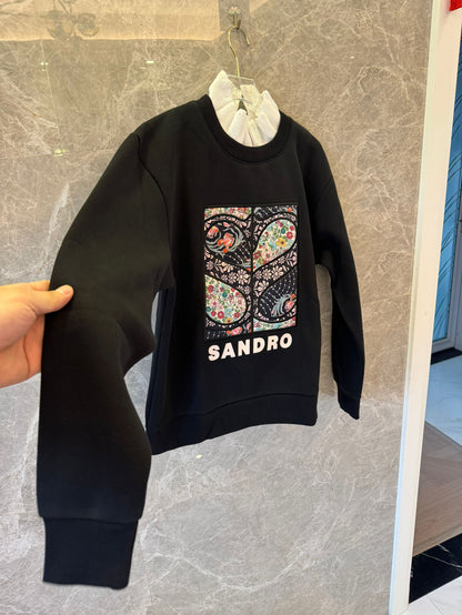 Sandro black/navy printed sweatshirt