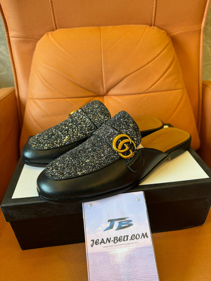 Mulas Gucci com glitter e freio de cavalo