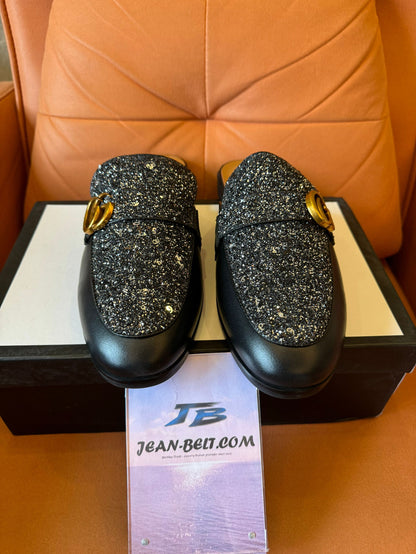 Mulas Gucci com glitter e freio de cavalo