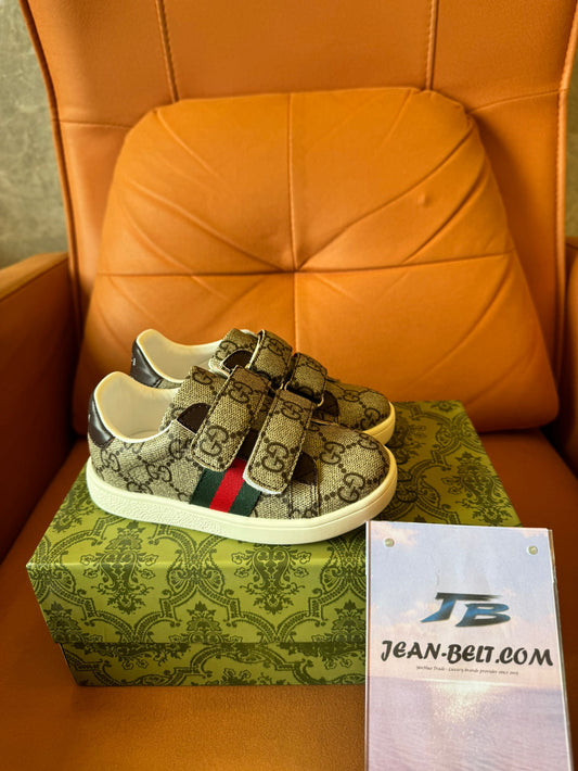 Zapatillas de lona Gucci Kids GG con tiras de velcro