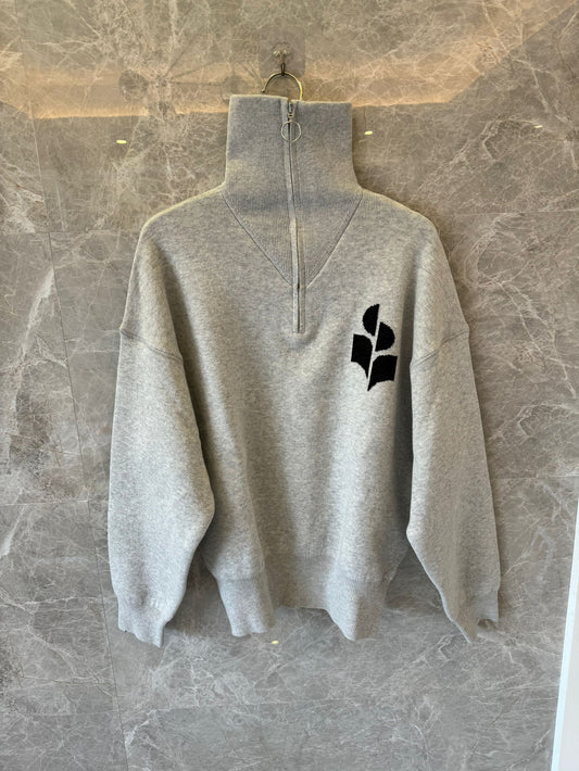 Moletom cinza de gola alta Isabel Marant
