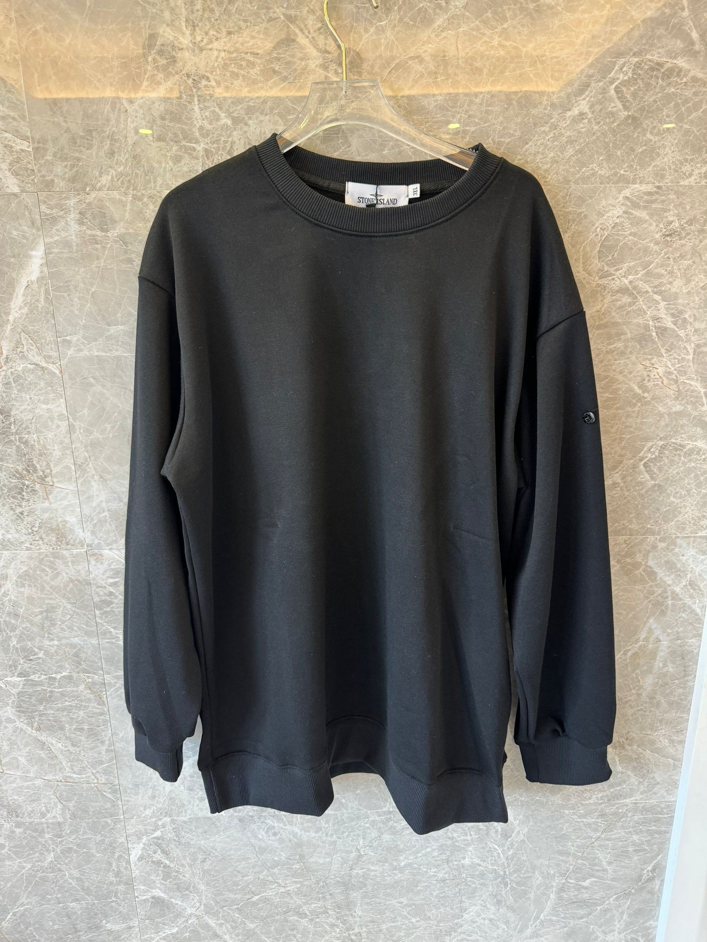 Stone Island minimalist black sweatshirt