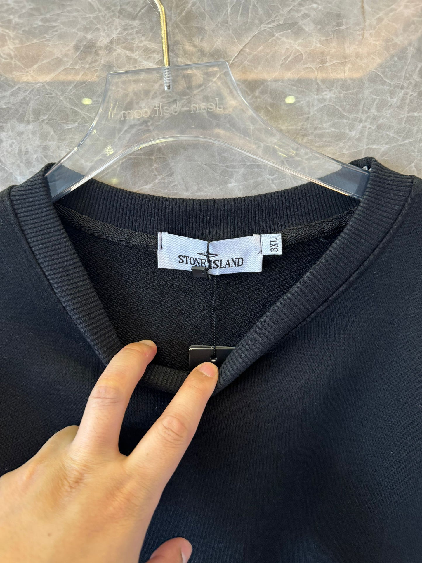 Stone Island minimalist black sweatshirt