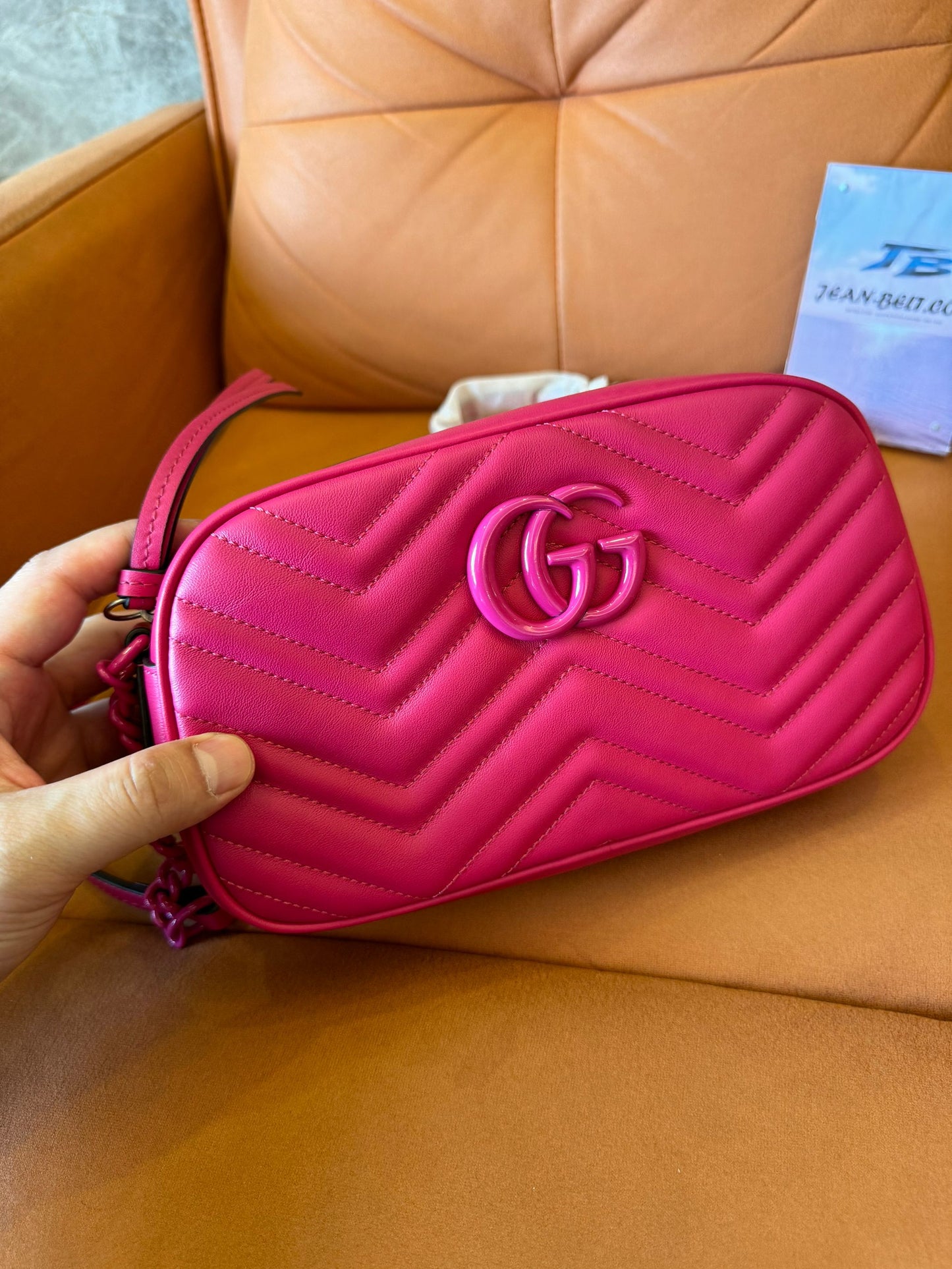 Sac à main Gucci gg marmont matelassé petit pour femme rose