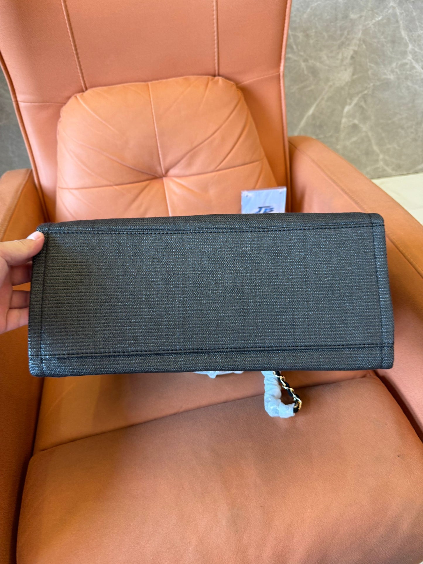 Mala de Compras Grande Chanel Deauville em Tweed/Pele Preta