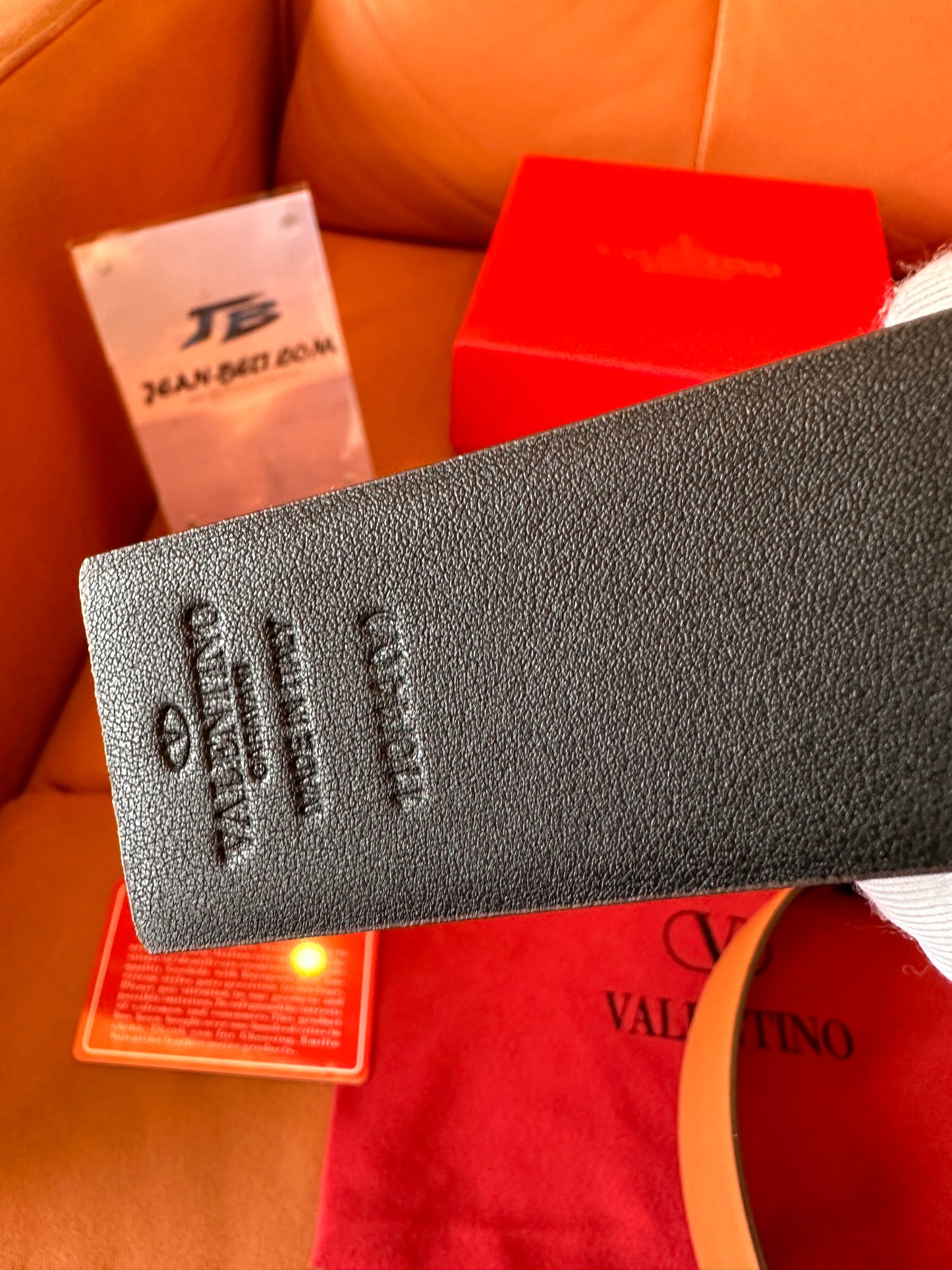 Valentino Garavani Cinturón VLOGO de piel reversible - camel