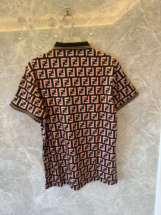 Camisa polo estampada com o logotipo Fendi FF