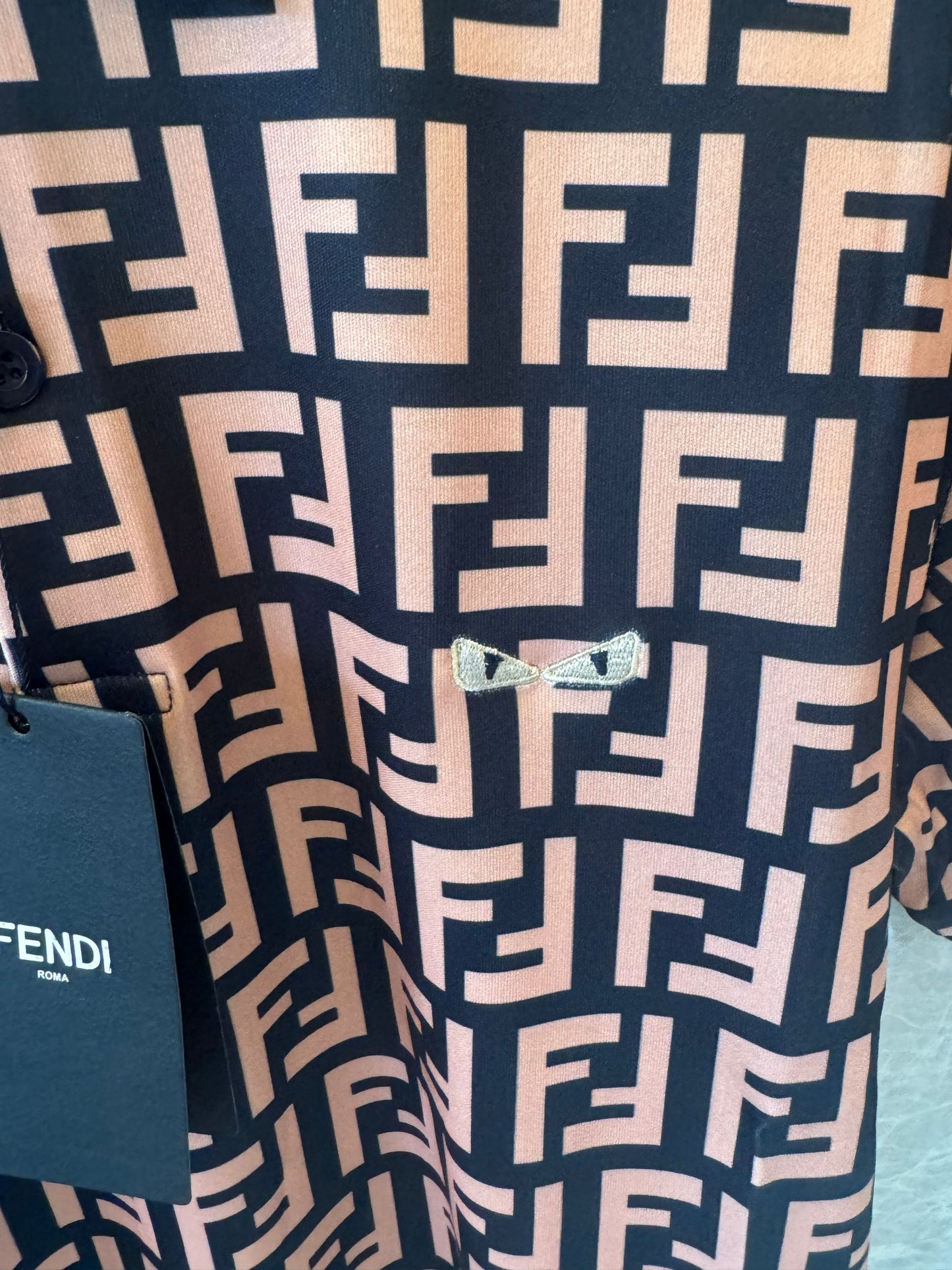 Camisa polo estampada com o logotipo Fendi FF