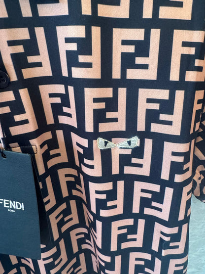 Camisa polo estampada com o logotipo Fendi FF