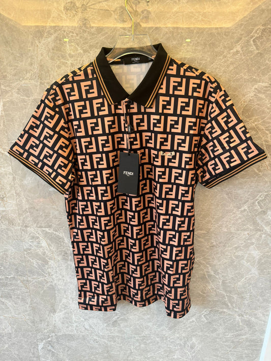 Camisa polo estampada com o logotipo Fendi FF
