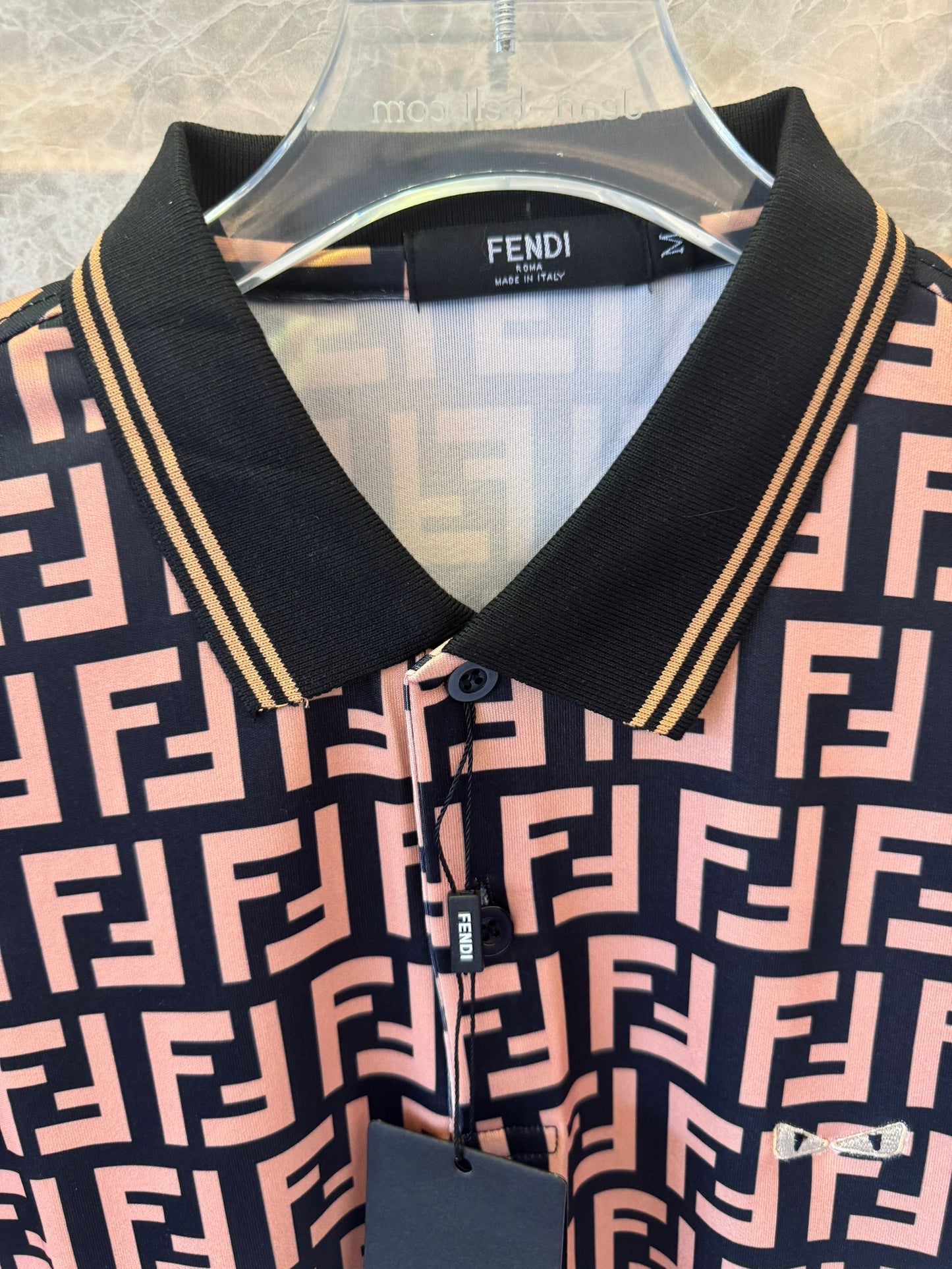 Camisa polo estampada com o logotipo Fendi FF