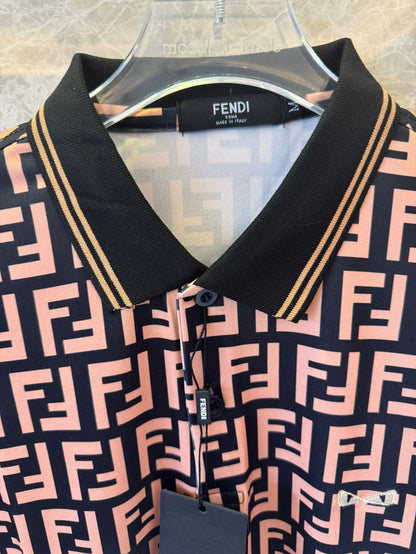 Camisa polo estampada com o logotipo Fendi FF