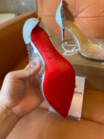 Christian Louboutin follies mesh strass pumps