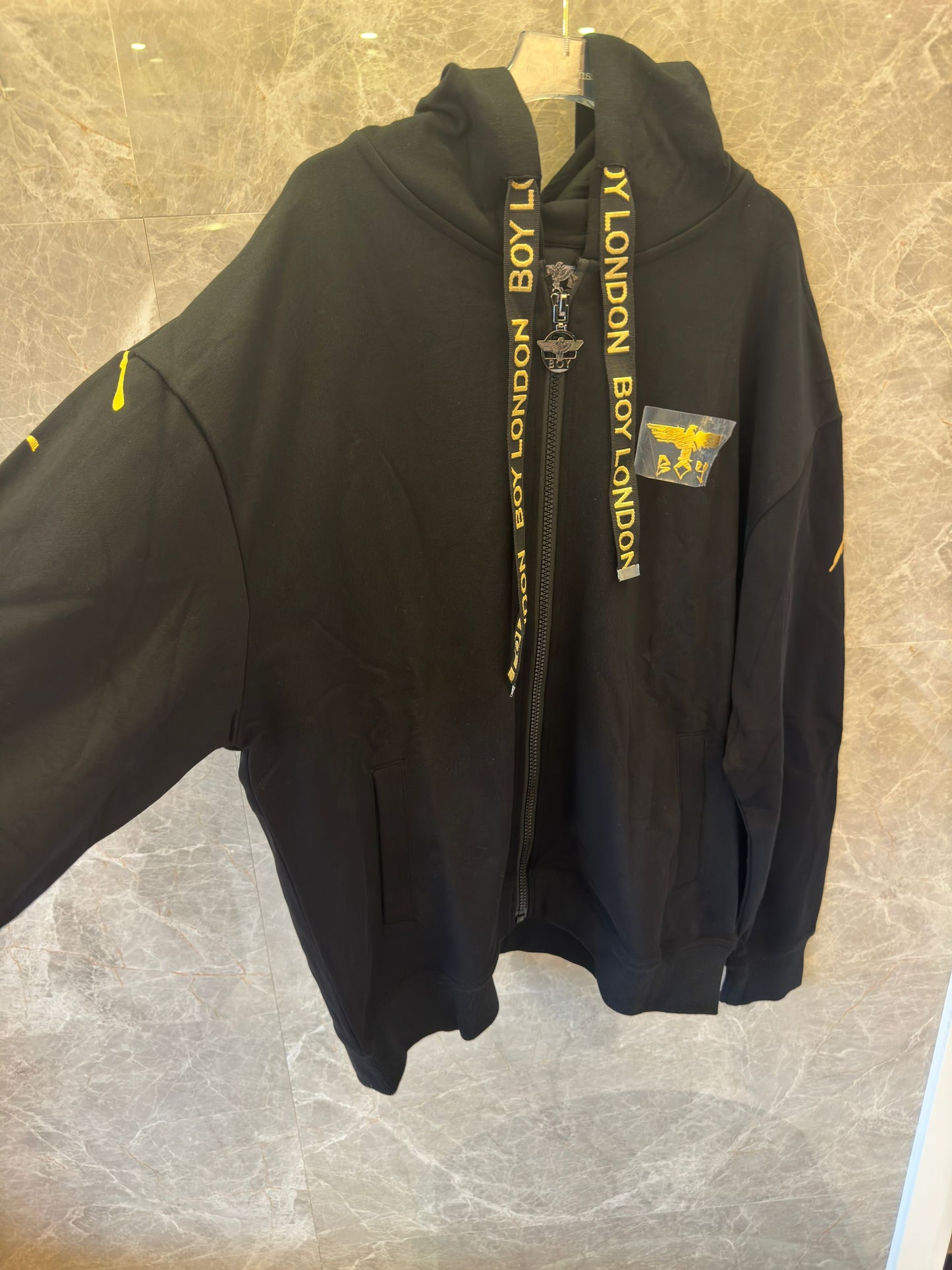 Boy London Black Hoodie with Golden Graphic Design