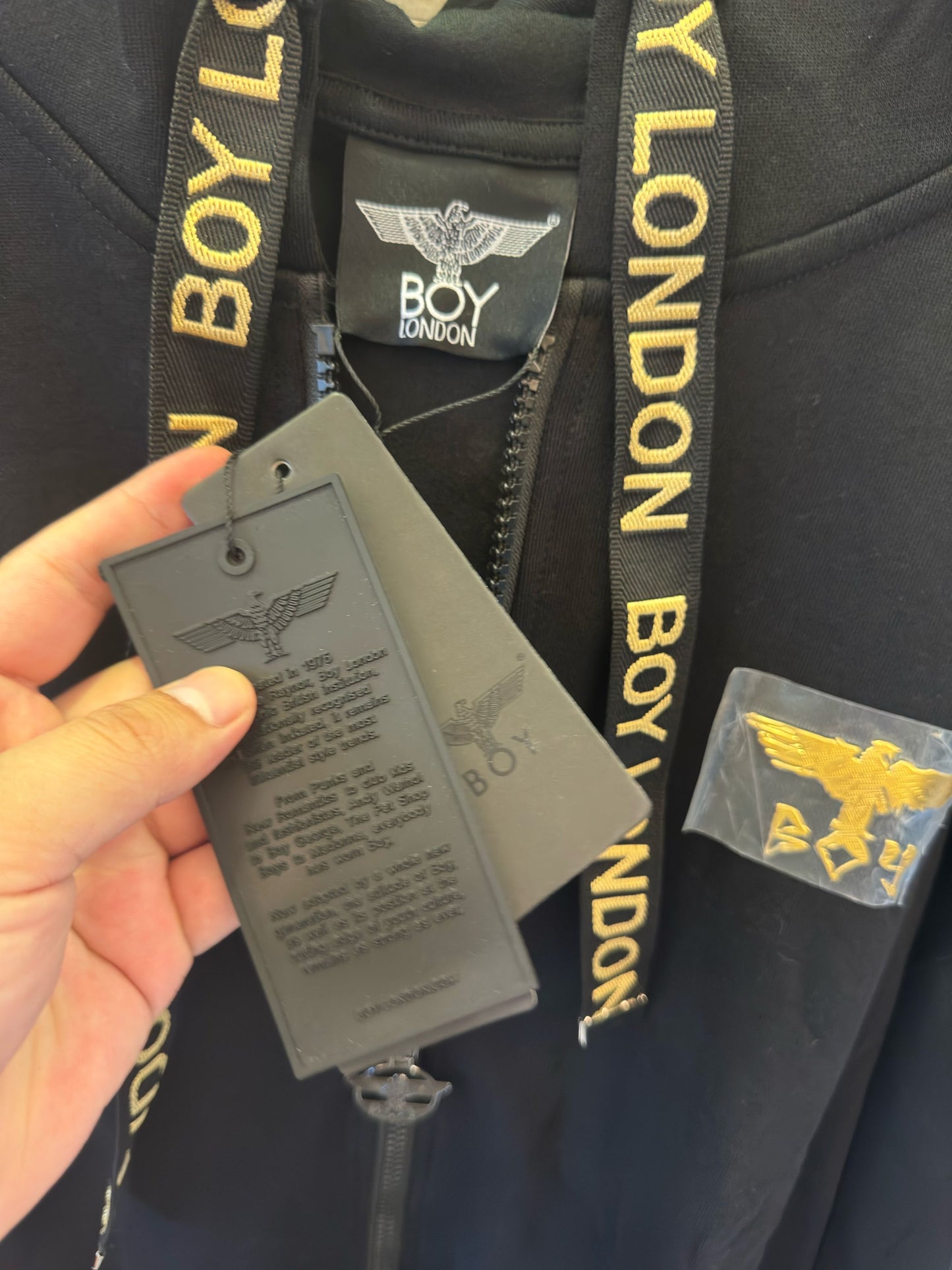 Boy London Black Hoodie with Golden Graphic Design