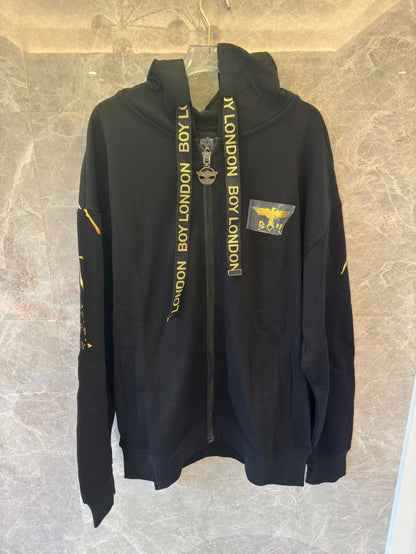 Boy London Black Hoodie with Golden Graphic Design