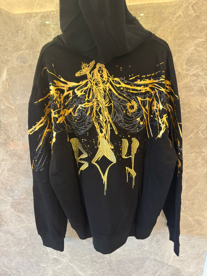 Boy London Black Hoodie with Golden Graphic Design