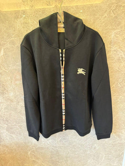 Burberry Classic Hoodie with Plaid Trim