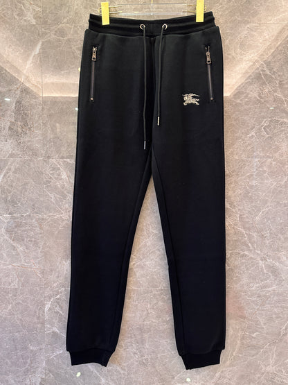 Burberry Men's Black Sweatpants with Logo Embroidery