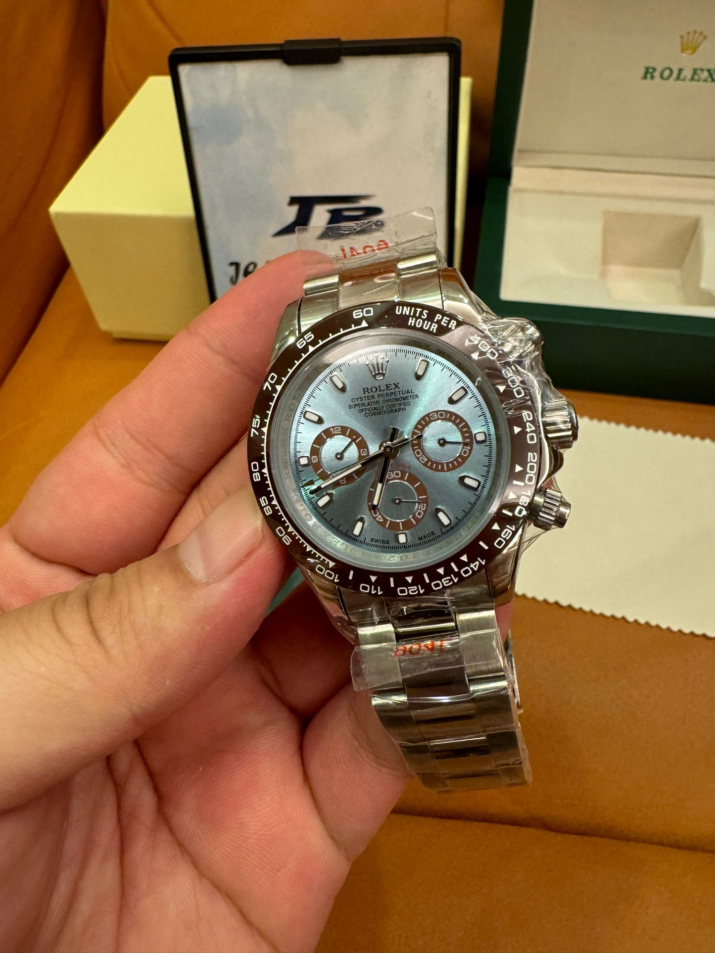 Rolex Cosmograph Daytona esfera azul hielo Platino 116506