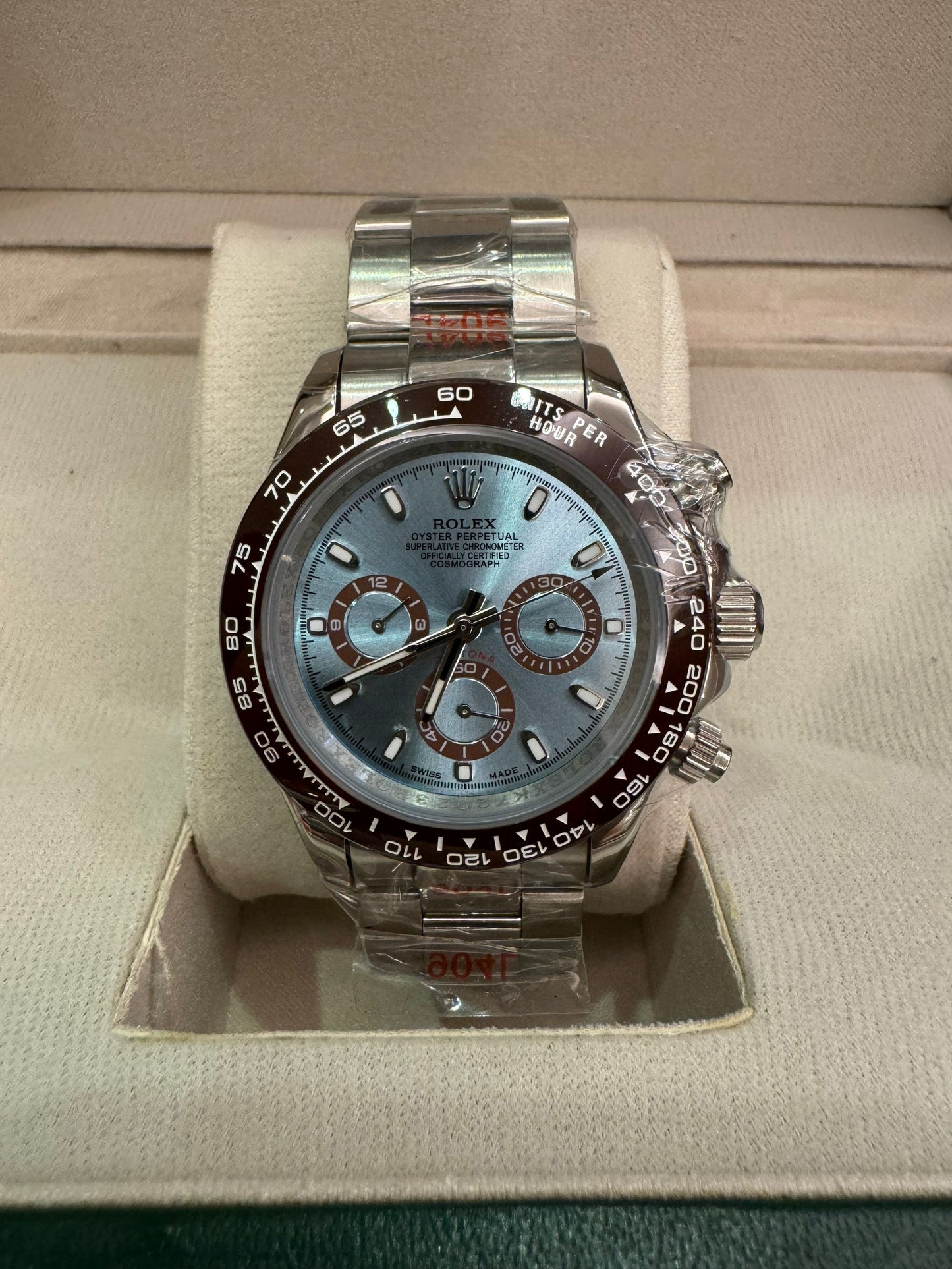 Rolex Cosmograph Daytona esfera azul hielo Platino 116506