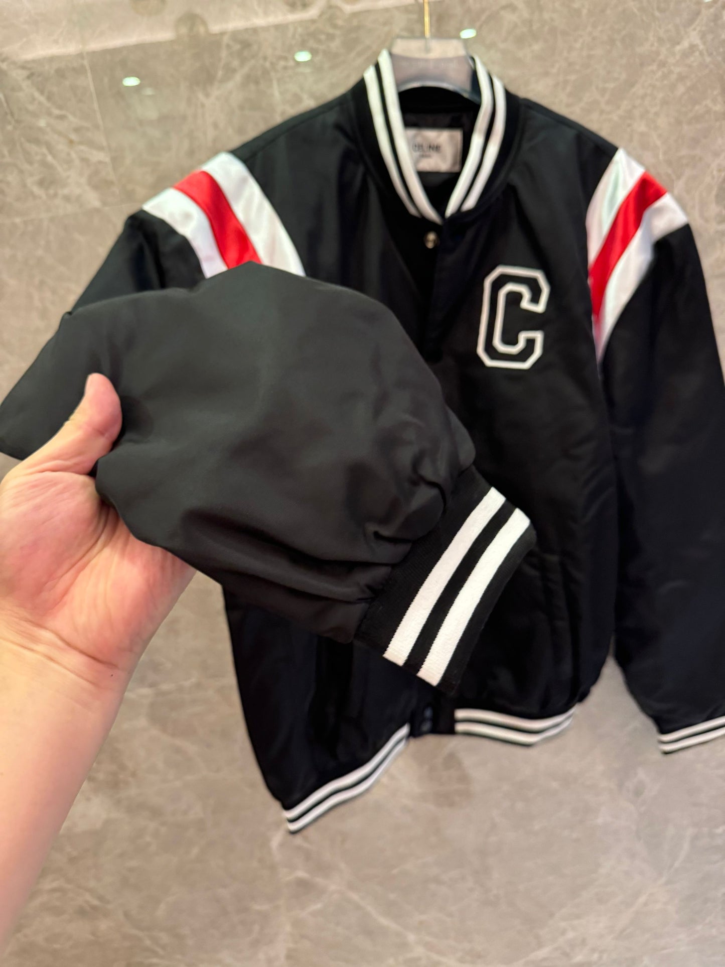 Celine Varsity Jacket with Signature Embroidery