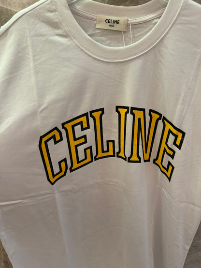 Celine Logo T-shirt in White