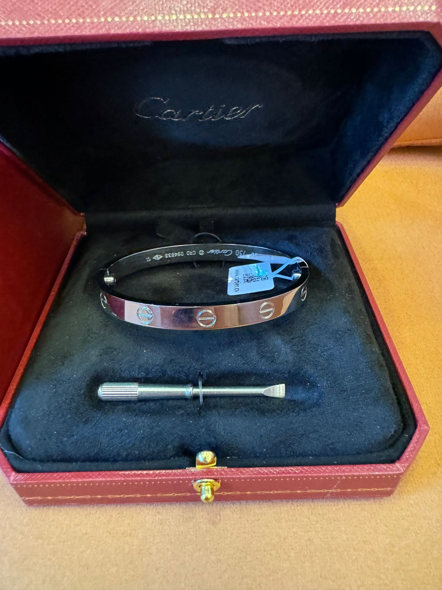 Cartier Love Bracelet in White Gold with Screwdriver
