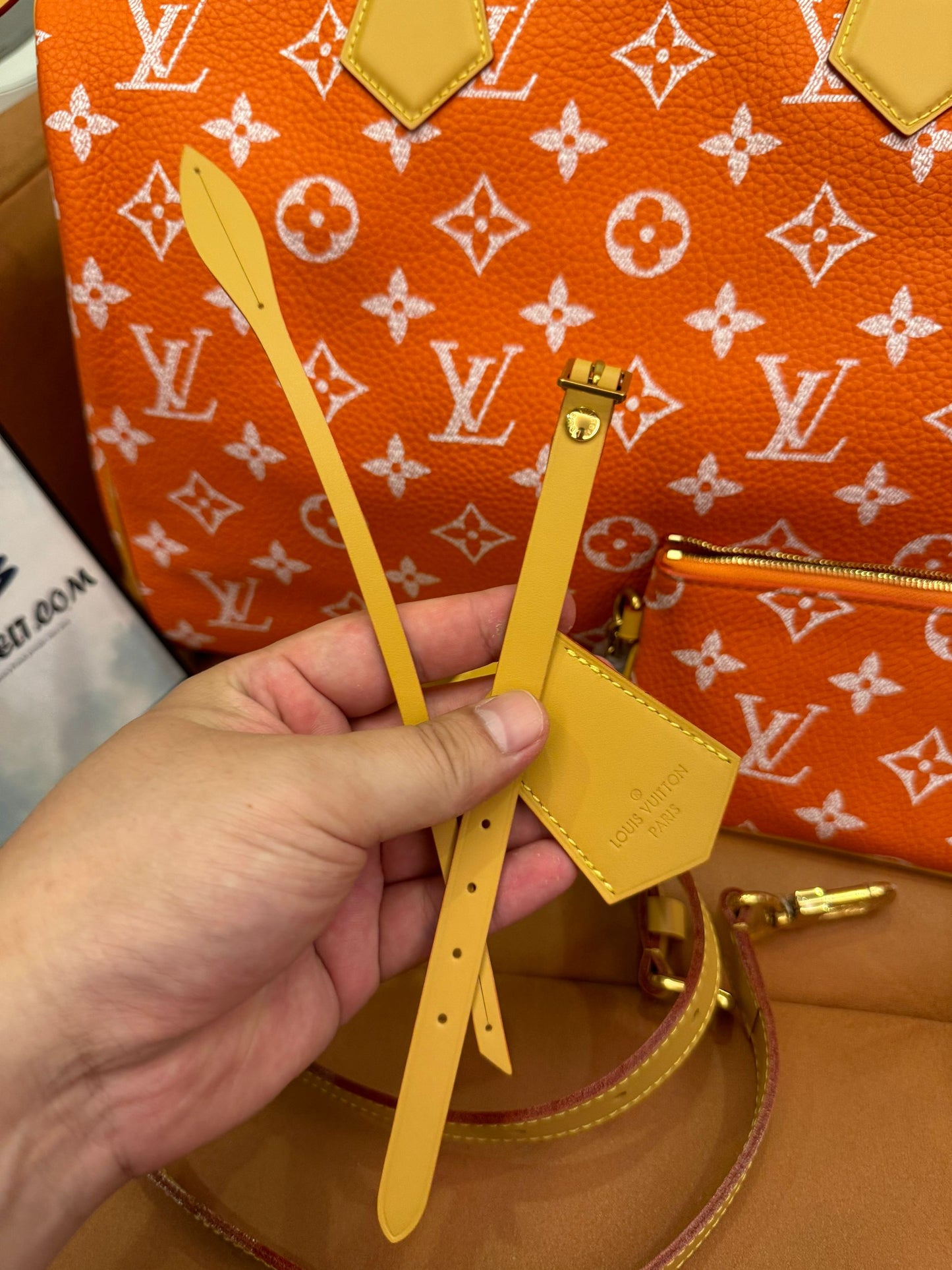 Bandoulière rápida de lona naranja con monograma de Louis Vuitton 30