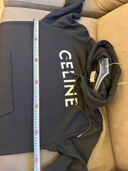 Sweat à capuche Celine en coton polaire noir