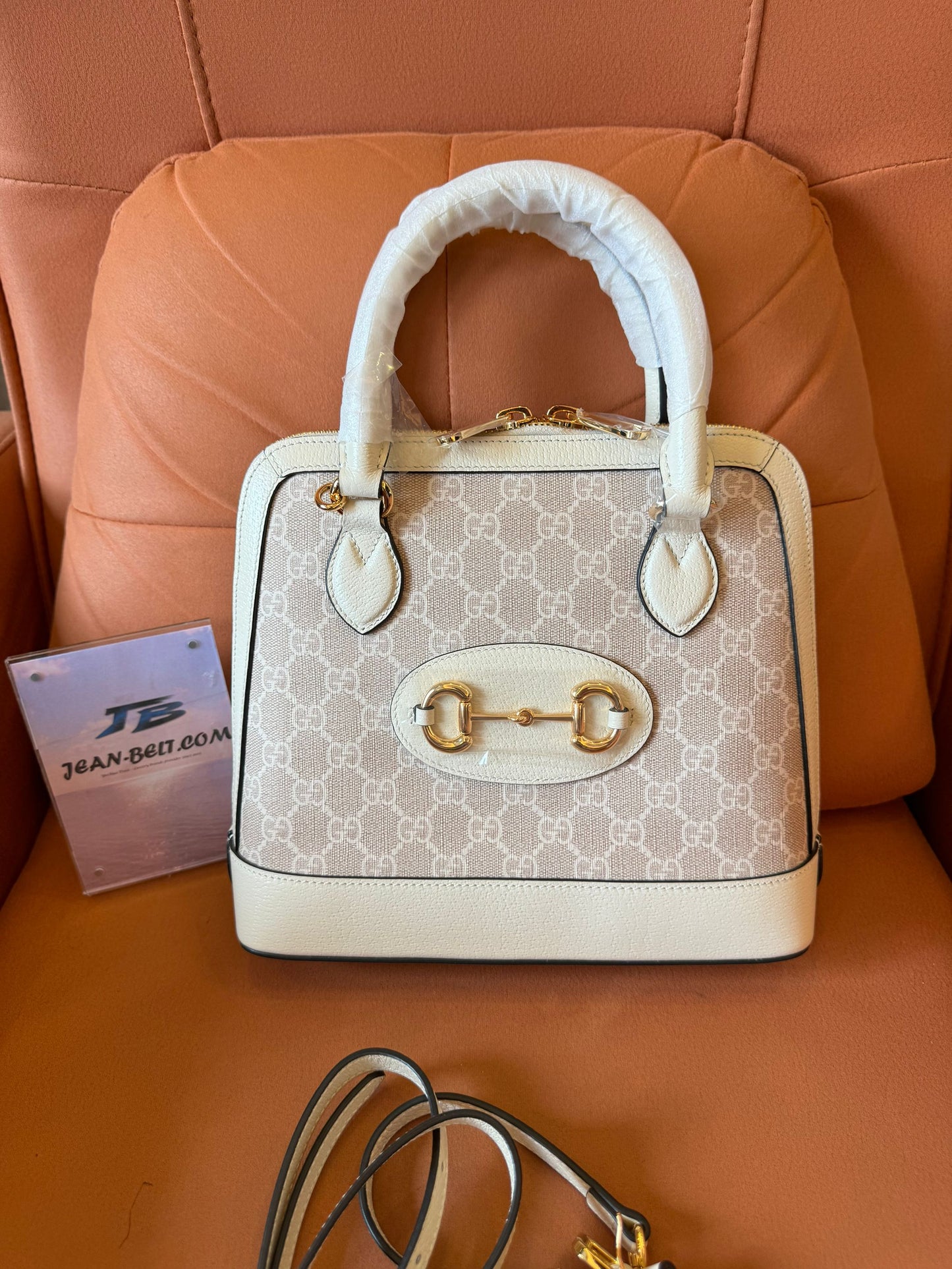Gucci Horsebit 1995 GG Sueme Handbag