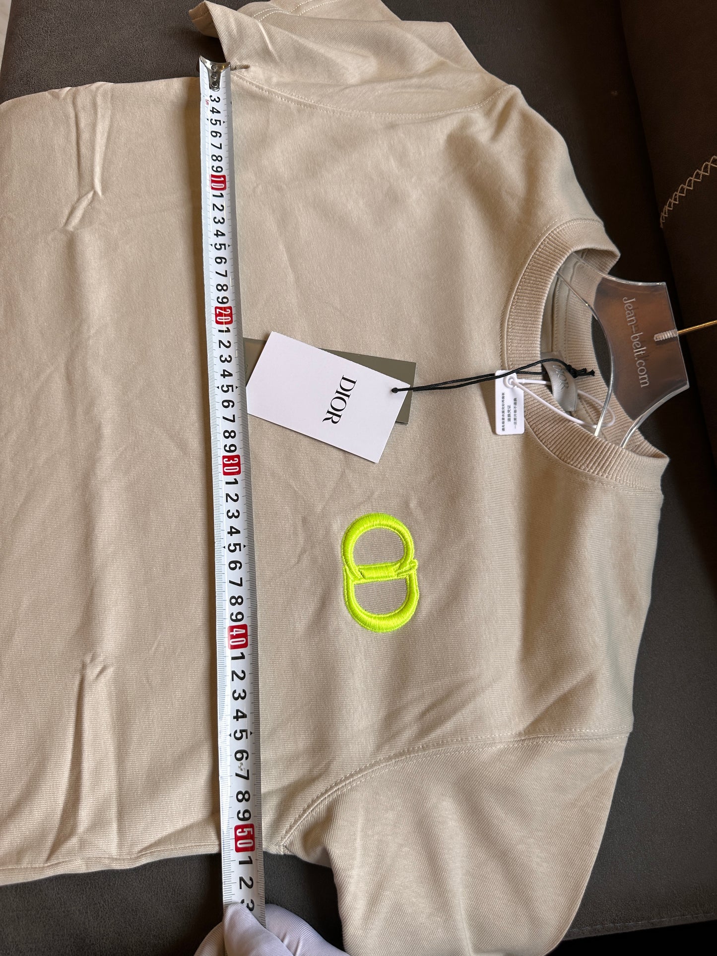 Camiseta icono de Christian Dior en jersey de algodón beige