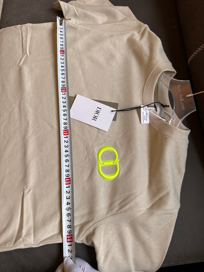 Camiseta icono de Christian Dior en jersey de algodón beige
