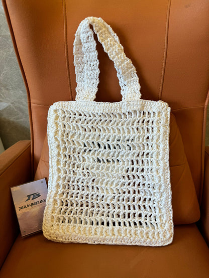 Sac fourre-tout en paille Prada Blanc